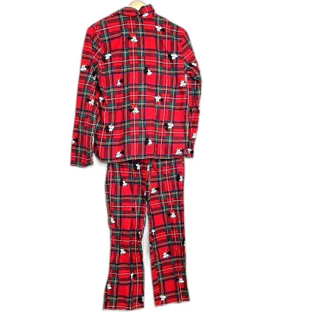Old Navy x Disney Mickey Mouse & Friends Flannel Pajama Set Womens XS Christmas